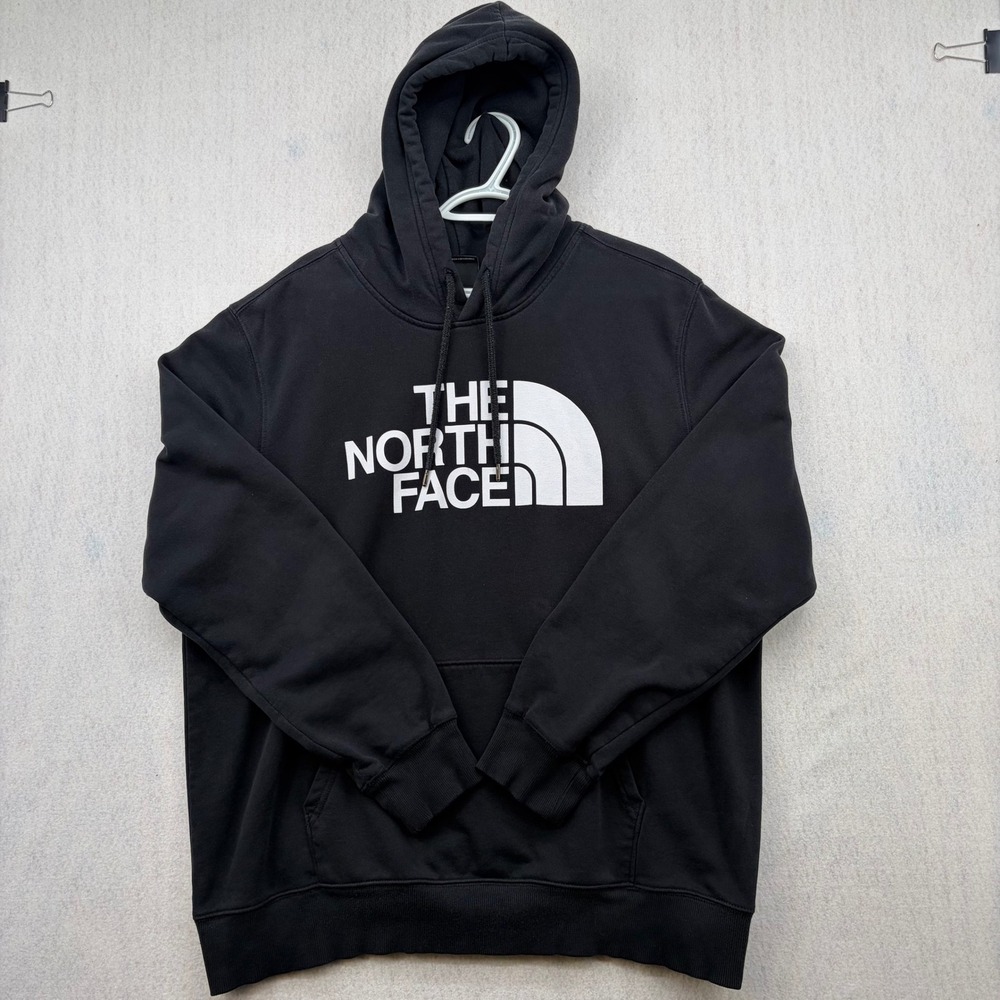 The North Face Mens XL Black White Logo Pullover Hoodie Sweatshirt NF0A3X8C
